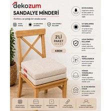 Dekozum Comfort Plus Sandalye Koltuk Minderi 40X40 Bağcıklı Fermuarlı Yıkanabilir Balkon Bahçe Minderi 4 Lü