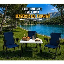 Dekozum Holiday Kamp Seti Kamp Sandalyesi Kamp Masası Katlanır Kamp Piknik Seti 3 Sandalye 1 Masa
