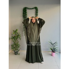 Yüsra Collection Papatya Nakışlı Liza Elbise ve Uzun Sufle 2”li Takım