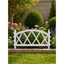 Dekozum Greenflex Plastik Bahçe Çiti Bahçe Dekorasyon Çiti Panel Çit Çiçek Koruma Çiti Beyaz 1 Adet 60 cm