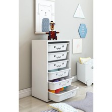Dekozum Kids 6 Sepetli Çok Amaçlı Dolap, Mutfak Dolabı, Çocuk Oyuncak Dolabı, Oyuncak Organizer