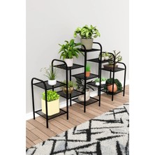 Dekozum Metal Çiçeklik ve Saksı Standı 11 Raflı Bitki Rafı, Bahçe ve Balkon Için Modern Saksılık Dolap
