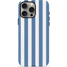 Piyasa Sepeti iPhone 15 Pro Max Vorian Çift Katmanlı Kılıf Blue Marina Stripe