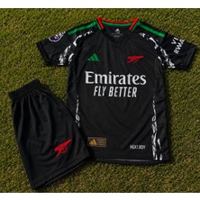 Mmt Spor Arsenal 2024/25 Yeni Sezon Isimsiz Deplasman Çocuk Forması 2'li Settı (Black) (Siyah)
