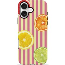 Piyasa Sepeti iPhone 16 Vorian Çift Katmanlı Kılıf Citrus Fiesta Stripe