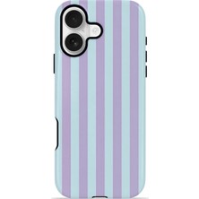 Piyasa Sepeti iPhone 16 Plus Vorian Magsafe Çift Katmanlı Korumalı Kılıf Lilac Riviera Stripe
