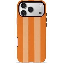 Piyasa Sepeti iPhone 17 Pro Max Vorian Magsafe Çift Katmanlı Korumalı Kılıf Orange Cream Stripe