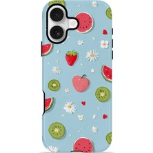 Piyasa Sepeti iPhone 16 Plus Vorian Magsafe Çift Katmanlı Korumalı Kılıf Fruit Confetti Sky