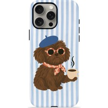 Piyasa Sepeti iPhone 15 Pro Max Vorian Magsafe Çift Katmanlı Korumalı Kılıf Cafe Dog Riviera