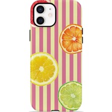 Piyasa Sepeti iPhone 11 Vorian Magsafe Çift Katmanlı Korumalı Kılıf Citrus Fiesta Stripe