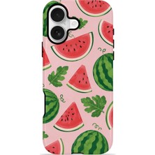 Piyasa Sepeti iPhone 16 Plus Vorian Magsafe Çift Katmanlı Korumalı Kılıf Watermelon Garden Party