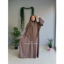 Yüsra Collection Menekşe Elbise ve Uzun Sufle 2'li Takım