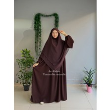 Yüsra Collection Menekşe Elbise ve Uzun Sufle 2'li Takım