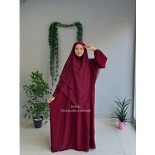 Yüsra Collection Menekşe Elbise ve Uzun Sufle 2'li Takım