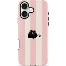 Piyasa Sepeti iPhone 16 Plus Vorian Magsafe Çift Katmanlı Korumalı Kılıf Midnight Cat Stripe