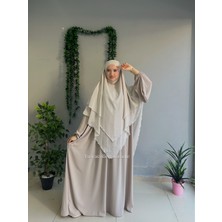 Yüsra Collection Menekşe Elbise ve Uzun Sufle 2'li Takım