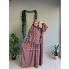 Yüsra Collection Menekşe Elbise ve Gölgeli Sufle 2'li Takım