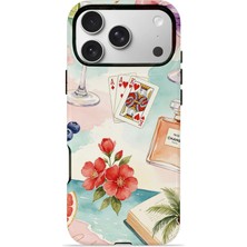 Piyasa Sepeti iPhone 17 Pro Max Vorian Magsafe Çift Katmanlı Korumalı Kılıf Mediterranean Holiday Collage