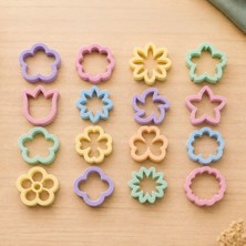 Craftelle 16 Parça Çiçek Figürlü Özel Tasarım Kurabiye ve Seramik Hamur Kalıp Seti