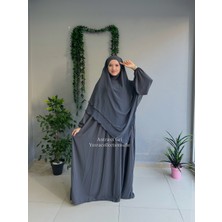 Yüsra Collection Menekşe Elbise ve Uzun Sufle 2'li Takım