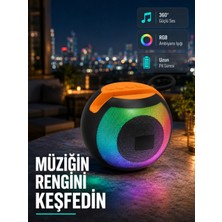 Marsilyan Bluetooth 5.0 Hoparlör – Rgb Işıklı, Güçlü Bas ve 360° Surround Ses