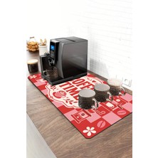 Valerine Life Barista Kahve Barı Matı 40X90CM Espresso Makinesi Çaycı Altlığı Damalı Kahve Zamanı