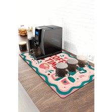 Valerine Life Barista Kahve Barı Matı 40X90CM Espresso Makinesi Çaycı Altlığı Dalgalı Kahve Zamanı