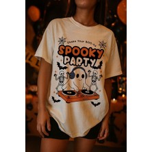 BarsDepo Spooky Party Baskılı Tişört, Premıum Kalite Unisex Çocuk / Yetişkin