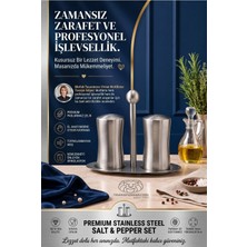 Transformacion Stantlı Tuzluk Biberlik Seti 13 cm 18/10 304 Paslanmaz Çelik Baharatlık 723496
