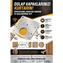 Transformacion Çelik Menteşe Tamir Plakası Dolap Kapak ve Gövde Onarım Sacı Akıllı Vidaları Dahil Mutfak Gardırop Aşınmış Delik Düzenleyici Aparat Menteşe Yeri Açma Güçlendirme Kiti 723518