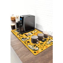 Valerine Life Barista Kahve Barı Matı 40X90CM Espresso Makinesi Çaycı Altlığı Zebra Barista