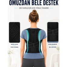 sbodurhome Dik Duruş Korsesi Fileli Sırt ve Bel Destekli Ayarlanabilir Omuz Destek Korsesi