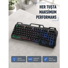 Marsilyan Rgb Aydınlatmalı Klavye Mouse Seti – USB Bağlantılı, Türkçe Q, Ayarlanabilir Dpı, Ergonomik Yapı