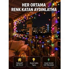 Marsilyan 5 Metre Şeffaf Kablo LED Peri Işığı 50 Ampullü Dekoratif LED Yeni Nesil