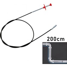 Marsilyan 200CM Yaylı - Kıskaç Lavabo - Gider Vb.temizleme - Çok Amaçlı Çubuk (K95)
