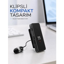 sbodurhome Dijital Ekranlı Bluetooth Kulaklık Tek Kulaklıklı Klipsli Kompakt Tasarım