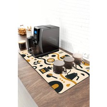 Valerine Life Barista Kahve Barı Matı 40X90CM Espresso Makinesi Çaycı Altlığı Dalga Kahve