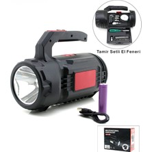 Marsilyan 2in1 19PCS = Tamir - Hırdavat Seti El Fener - Projektör LED + Cob USB - Type-C - Pil Şarjlı HS-310 (K95)