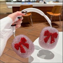 Didosh Party House Premium Taşlı Pembe Fiyonk Airpods Max Kulaklık Kılıfı – Darbe Korumalı Lüks Tasarım