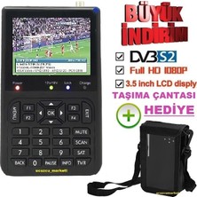 Ucuzcu Market 3.5'' Ekranlı Görüntülü Hd Uydu Yön Bulucu (Canlı Yayın Izleme-Şarjlı-Led Işıklı-Çanta)
