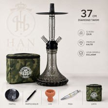 Han Tobacco Dimond 37 cm Çantalı Nargile Seti – Profesyonel Nargile Takımı