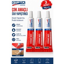 Artlantis Sıvı Yapıştırıcı 19 gr Tüp Gıpta Çok Amaçlı Kuvvetli Yapıştırıcı 3 Adet Okul Büro Yapıştırıcısı Kağıt Karton