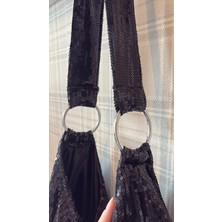 Mute Bag Black Sequin Shopper / Siyah Pullu Kadın Omuz Çantası (28*49)