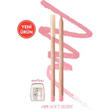 Zemira Clio Kremsi Formüle Sahip Dudak Kalemi Kalemtıraş Seti Velvet Lip Pencil Set 05 Berry