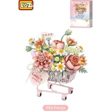 Vagon LZ4124 Loz Pembe Arabalı Çiçekler 584 Parça Block