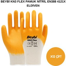 Beybi Arge Toptan Kn3 Flex Pamuk Nitril Eldiven 12 Adet No 10 Xl