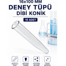Labolist 16X100 mm  Deney Tüpü Dibi Konik  (10 Adet)