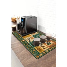 Valerine Life Barista Kahve Barı Matı 40X90CM Espresso Makinesi Çaycı Altlığı Arabica Folk Mozaiği