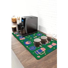 Valerine Life Barista Kahve Barı Matı 40X90CM Espresso Makinesi Çaycı Altlığı Zümrüt Kahve Pop