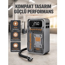 Marsilyan 150 Psı Kablosuz Şarjlı Hava Pompası – LED Ekranlı ve Otomatik Kapanma Özellikli